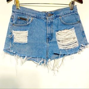 Vintage Calvin Klein Womens Custom Cut Off Denim Shorts Size 28